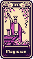 Pixel art of the tarot card “The Magician”